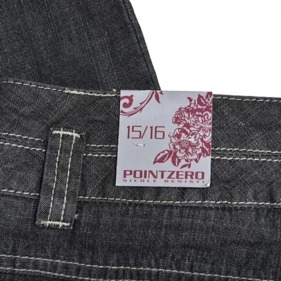 Vintage 90's Point Zero Nicole Benisti Wide Leg Jeans Gray NWT Size 15/16 - Picture 8 of 13